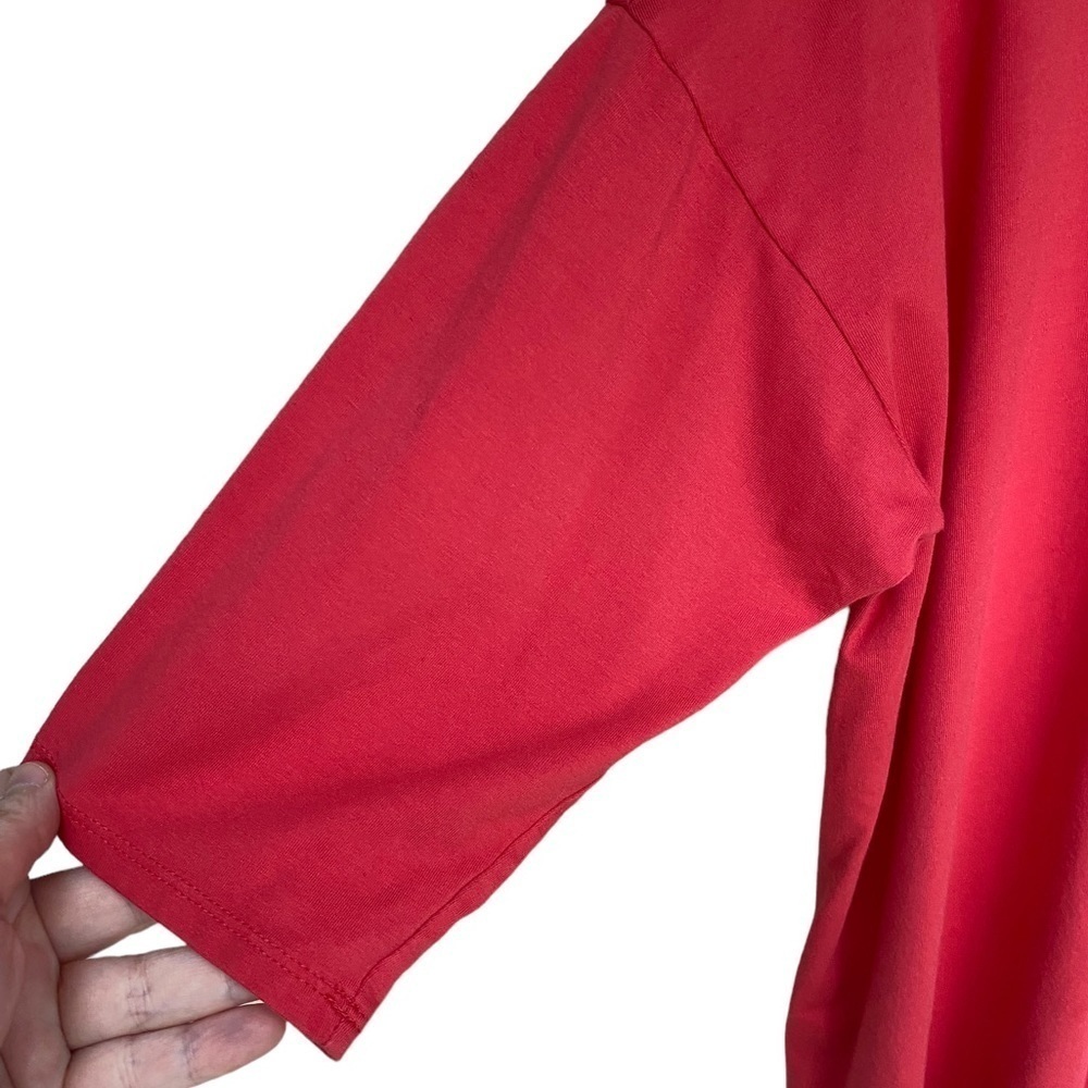 J.Jill women’s Luxe Supima cotton ballet 3/4 sleeve tunic red burgundy LP - Picture 6 of 7